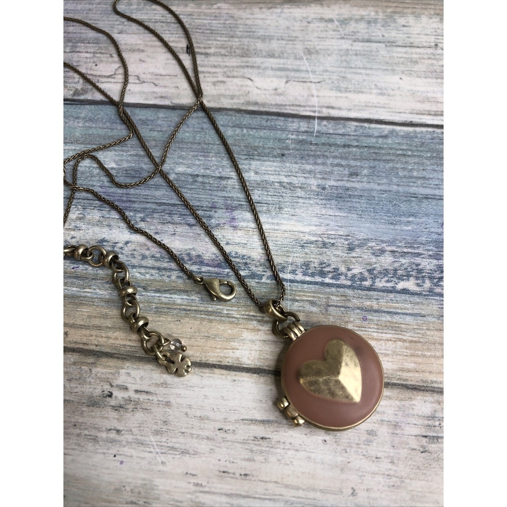 Lucky Brand 32" Gold Tone Necklace Chain Locket Pendant NWOT